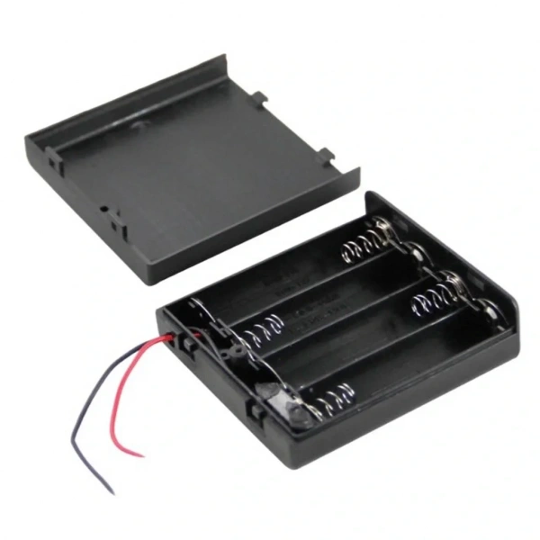 IC-233F AA Pil Yuvası 4lü Kapaklı Switchli