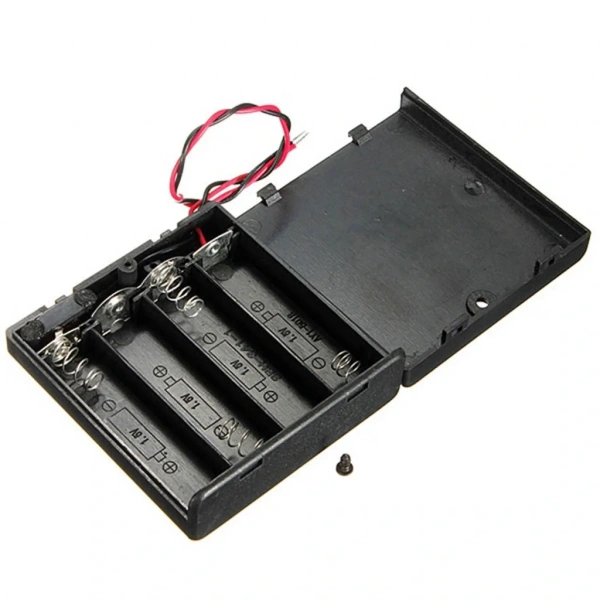 IC-233F AA Pil Yuvası 4lü Kapaklı Switchli