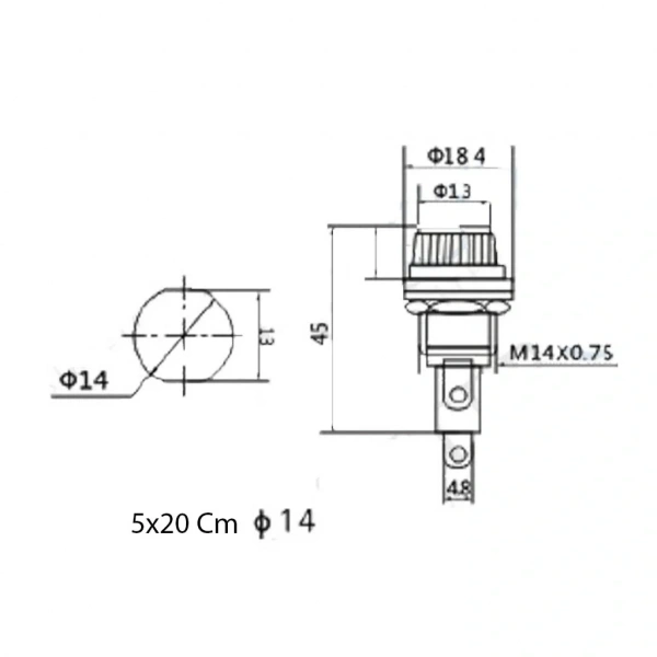 IC-236 Sigorta Yuvası 6x30mm Ø14mm