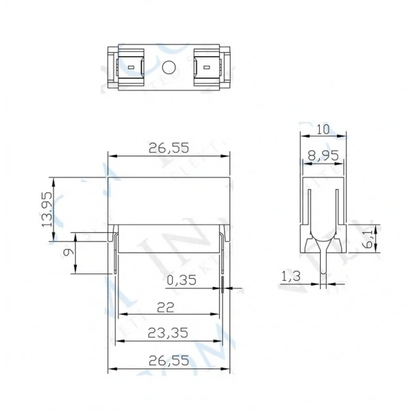 IC-237A Sigorta Yuvası 5x20mm Kapaklı PCB