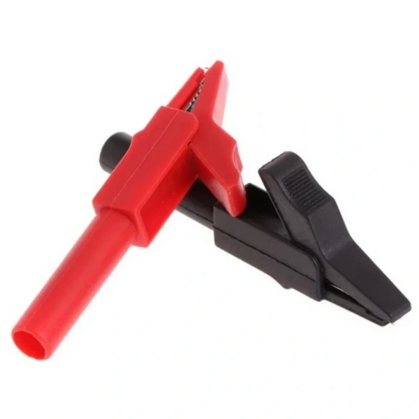 IC-243B 4mm Banana Jak Girişli Krokodil 55mm 2li Set (Kırmızı ve Siyah)