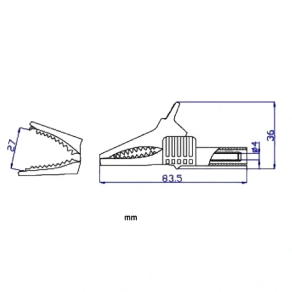 IC-243C 4mm Banana Jak Girişli Krokodil 85mm Siyah Kırmızı 2li Set
