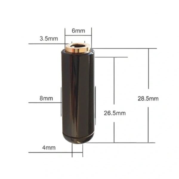 IC-261F 3.5mm Jak Dişi (4 Boğumlu) Siyah