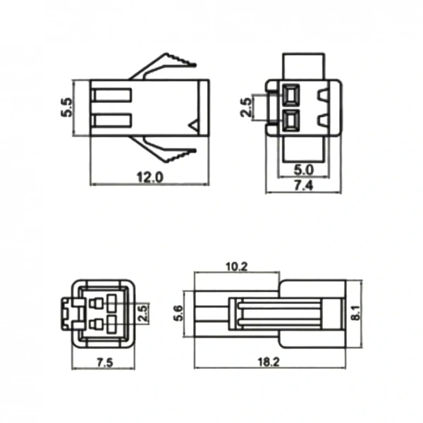 IC-261J-0 JST SM 2P Kablolu Konnektör Takım