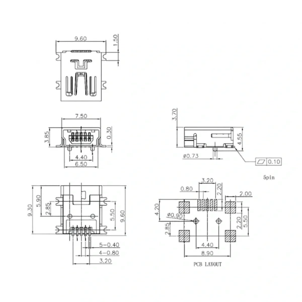 IC-266 USB Mini Şase 5 Pin