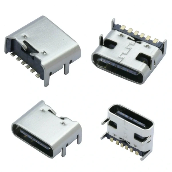 IC-266B-3 Dişi Type-C Soket USB-C Konnektör Şase 6 Pin