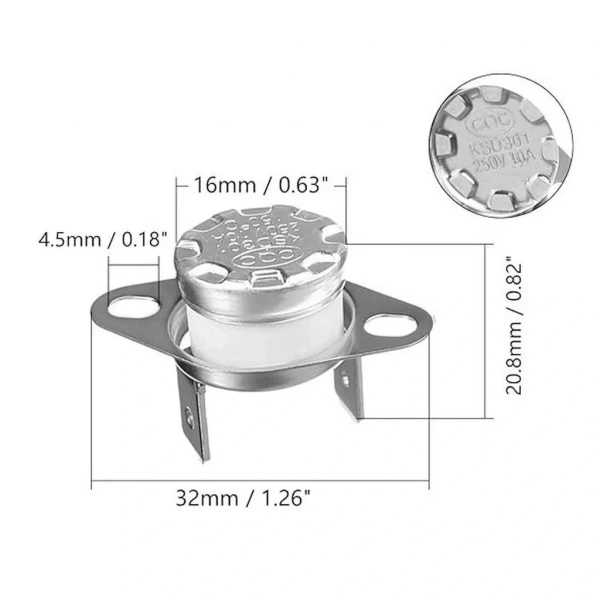 IC-269 NK 220°C Bi Metal Termostat Kontak Seramik