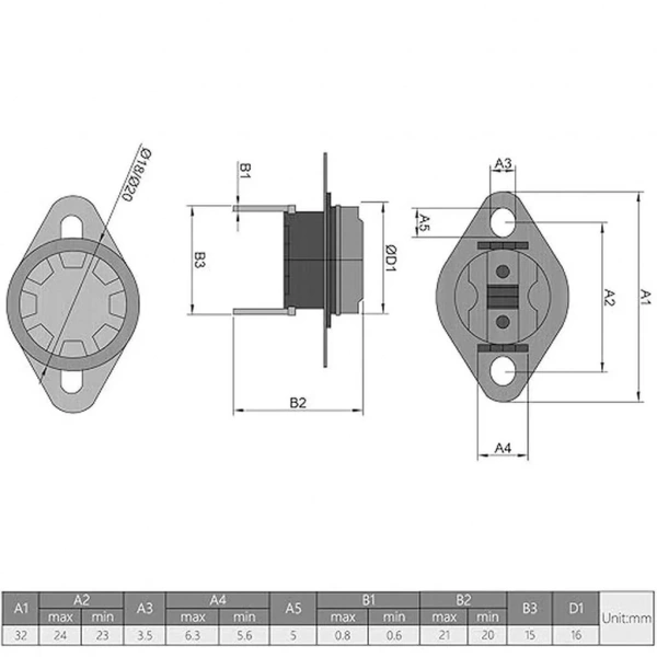 IC-269 NK 80°C Bi Metal Termostat Kontak Plastik