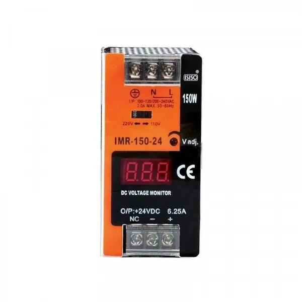 IMR-150-48 - 150W 48VDC 3.10A Mini Göstergeli Raya Montajlı Güç Kaynağı
