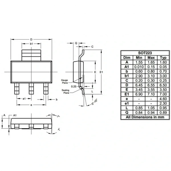 IRFL110 N Kanal Mosfet 1.5A 100V Sot223