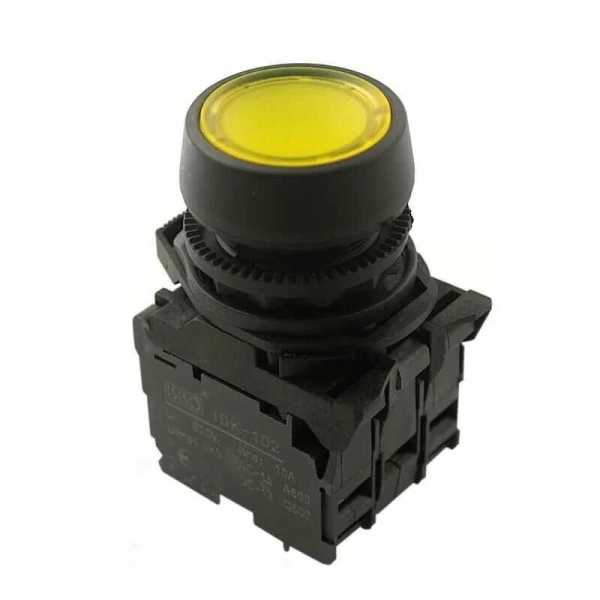 ISP-AW35M5 220V Led Işıklı Yaylı Buton - Sarı