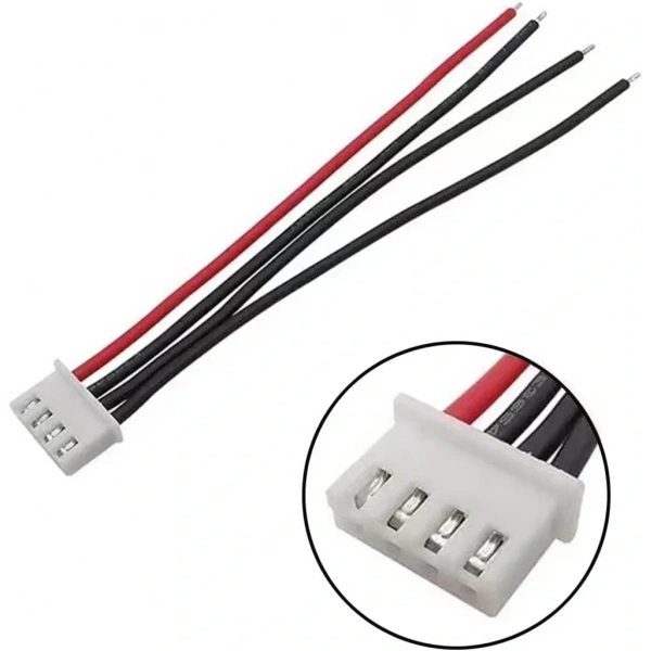 JST-XH 2.54mm 4 Pin 26AWG 20cm Tek Damarlı Dişi Bağlantı Kablosu