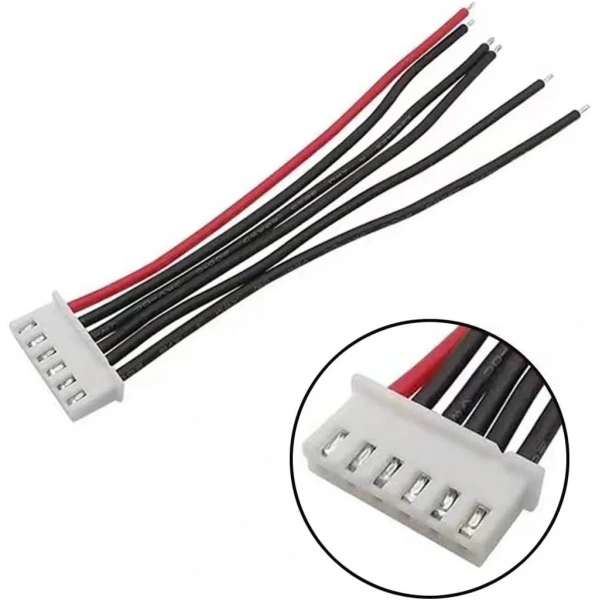 JST-XH 2.54mm 6 Pin 26AWG 20cm Tek Damarlı Dişi Bağlantı Kablosu