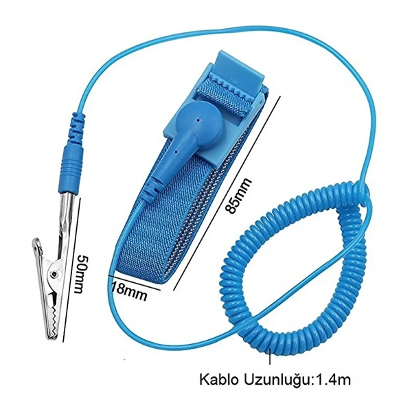 Kablolu Antistatik Elektrostatik ESD Bileklik