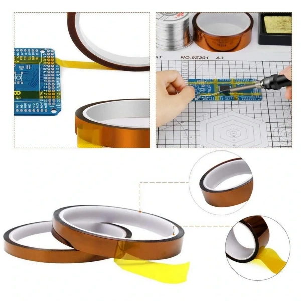 Kapton Bant 3mmx30m Yüksek Isıya Dayanıklı Yanmaz Bant