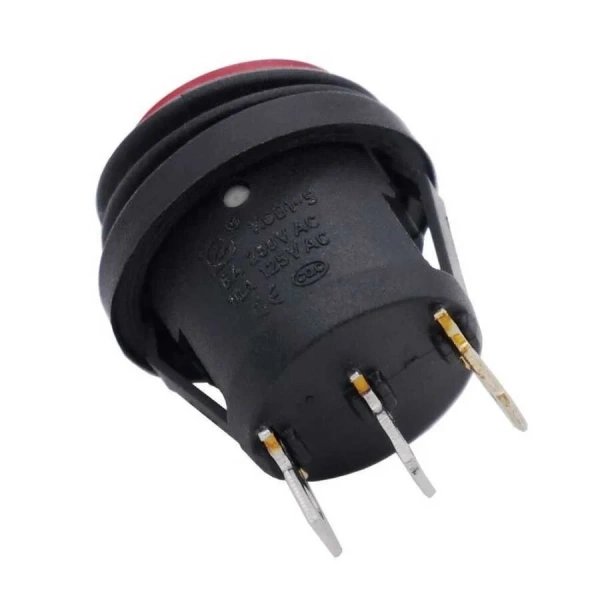 KCD1-2 Su Geçirmez Işıklı ON-OFF Anahtar 3 Pin