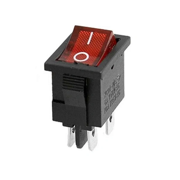 KCD1 Kırmızı Işıklı On/Off Anahtar 4 Pin