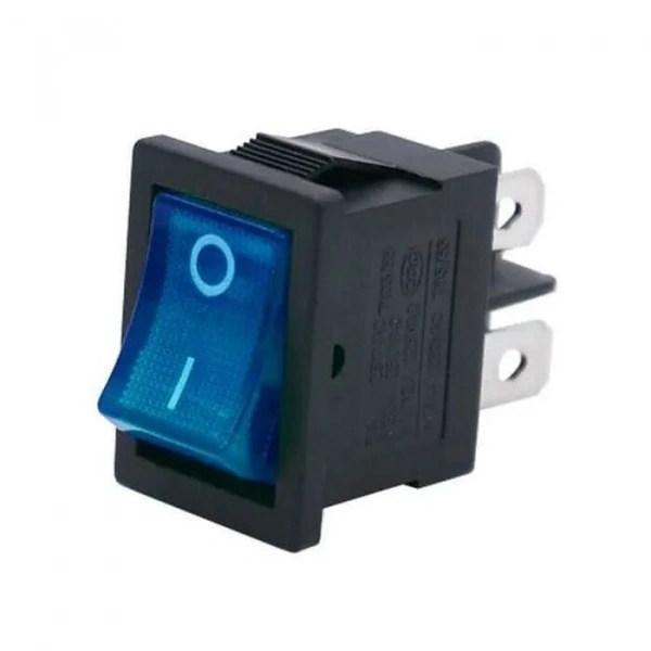 KCD1 Mavi Işıklı On/Off Anahtar 4 Pin