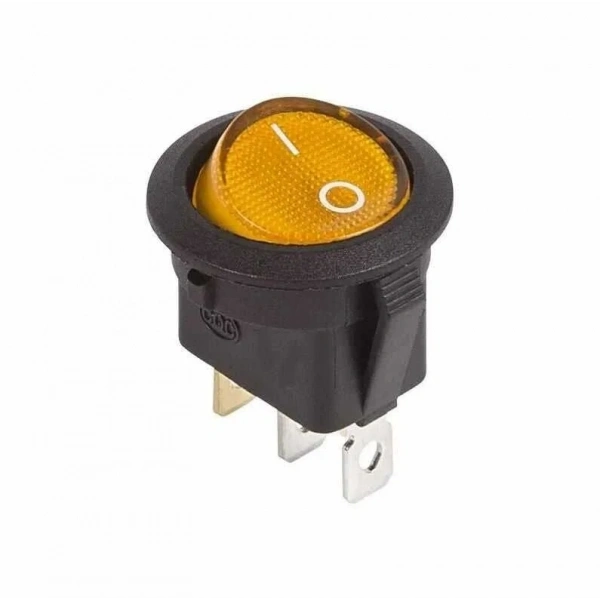 KCD1 Siyah Sarı Işıklı On/Off Anahtar 3 Pin