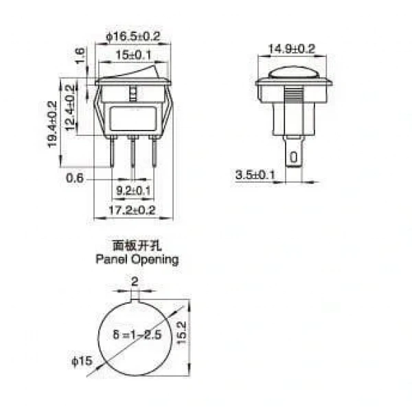 KCD11 Işıklı ON-OFF Anahtar 3 Pin