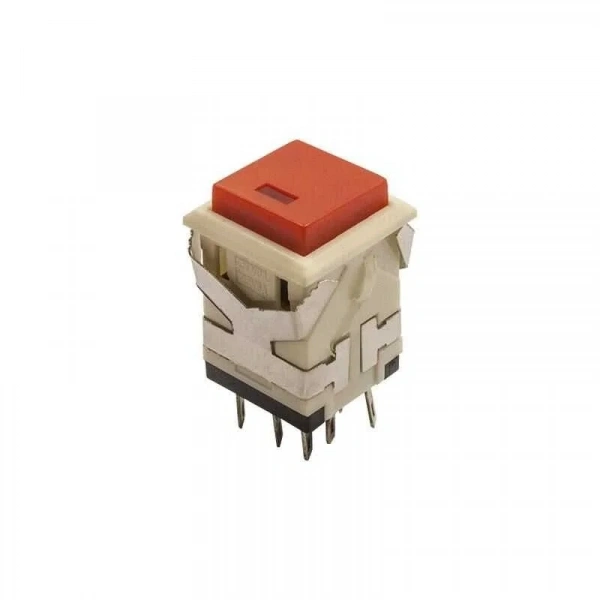 KD2-21 19mm Işıklı Yaylı Push Buton - Kırmızı