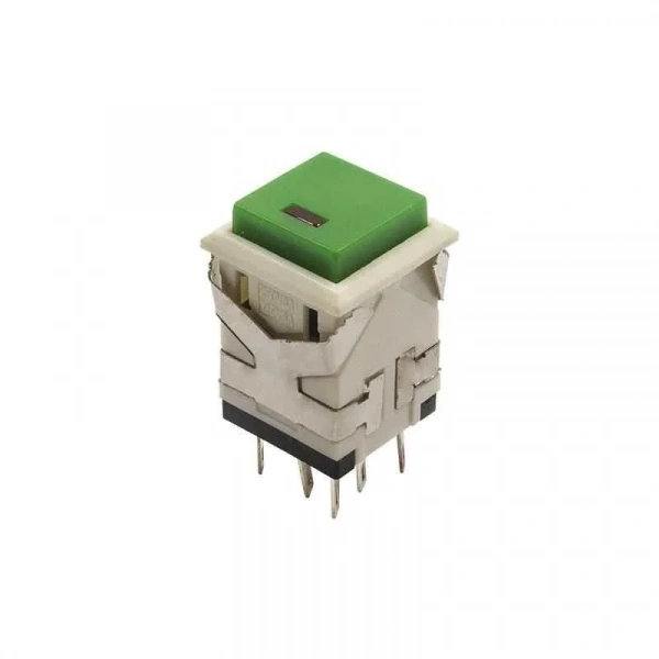 KD2-21 19mm Işıklı Yaylı Push Buton - Yeşil