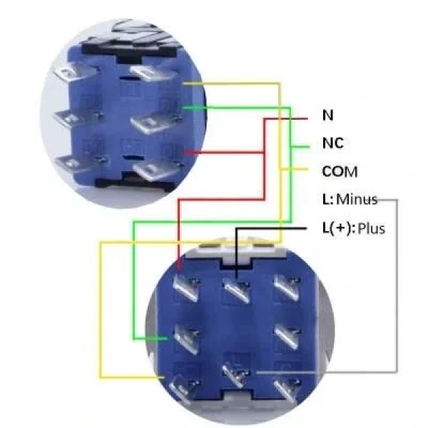KD2-21 19mm Işıklı Yaylı Push Buton - Yeşil