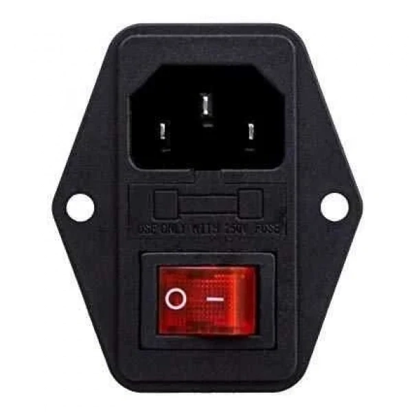 Kulaklı Erkek Power Soketi - Işıklı Anahtarlı