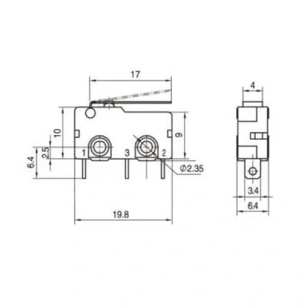 KW4A Micro Switch 3-Pin