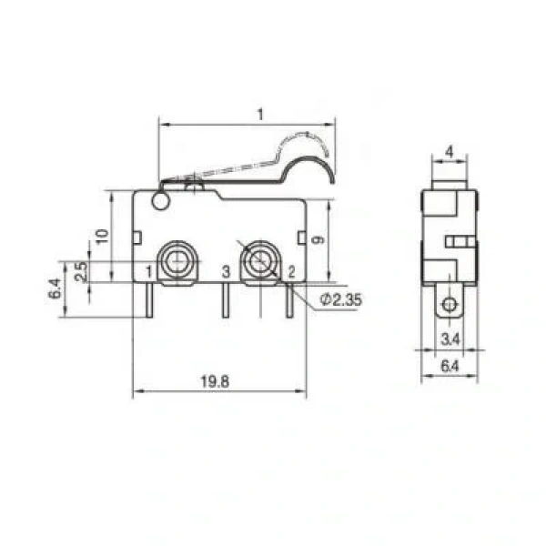 KW4A Micro Switch 3-Pin