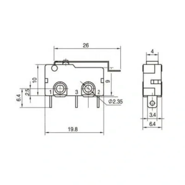KW4A Micro Switch 3-Pin