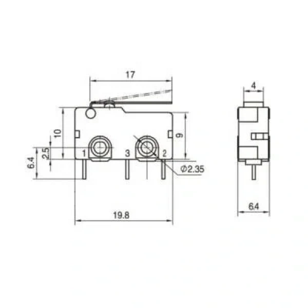 KW4A Micro Switch 3-Pin PCB Tip