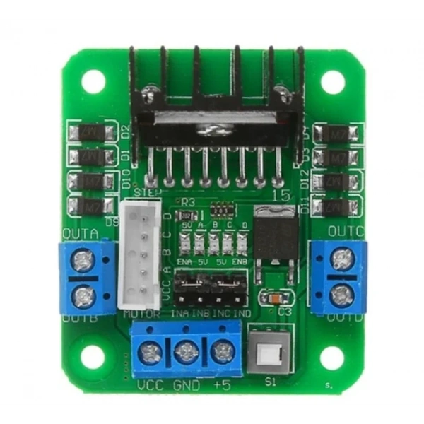 L298N Yeşil Çift H Bridge DC/Step Motor Sürücü Kartı