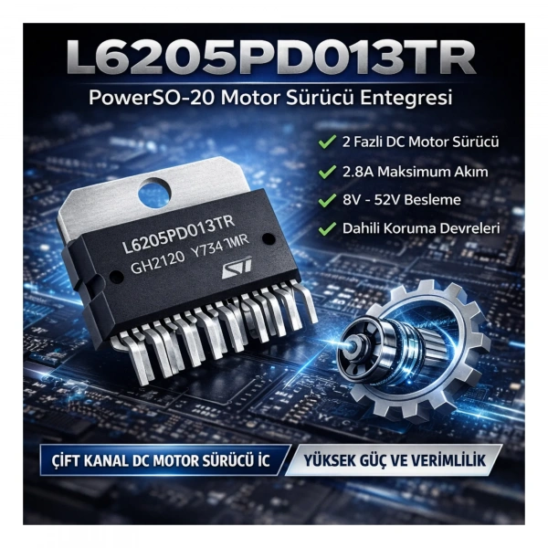 L6205PD013TR Powerso-20 Motor Sürücü Entegresi