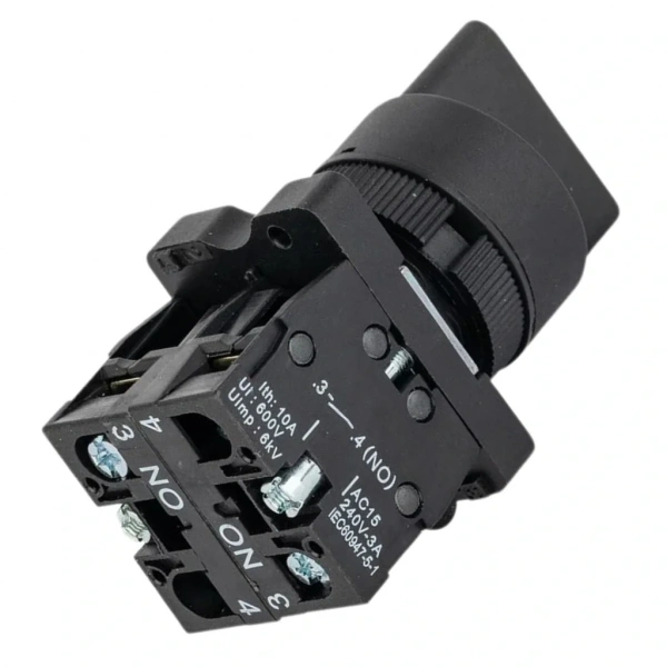 LAY5-ED33 22mm Kısa Mandal Switch 1-0-2 Kalıcı (2NO)