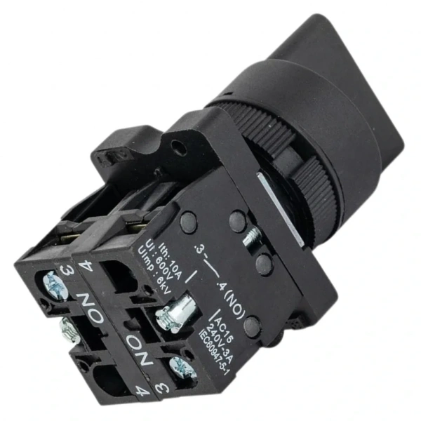 LAY5-ED53 22mm Kısa Mandal Switch 1-0-2 Yaylı (2NO)