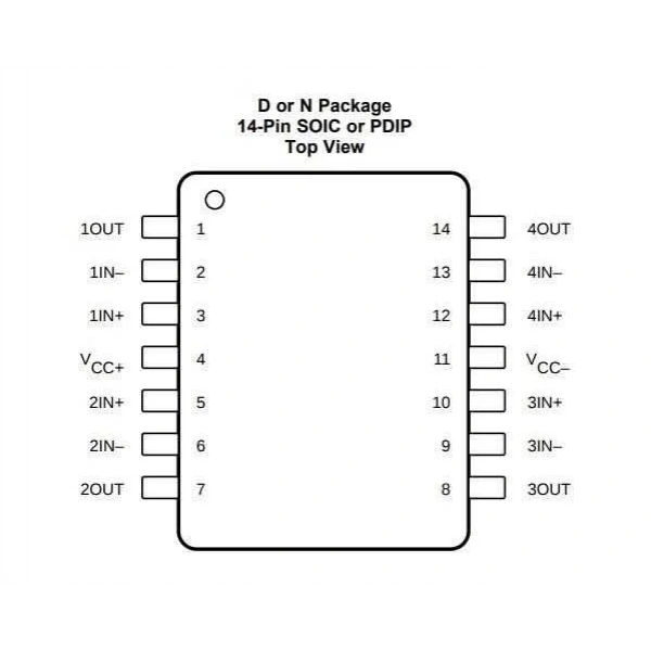 LF347N DIP-14 OpAmp Entegresi