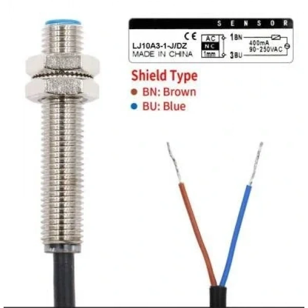 LJ10A3-1-J/DZ 9-250VAC 1mm NC Endüktif Mesafe Sensörü