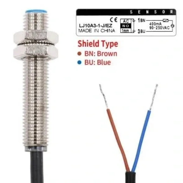 LJ10A3-1-J/EZ 9-250VAC 1mm NO Endüktif Mesafe Sensörü