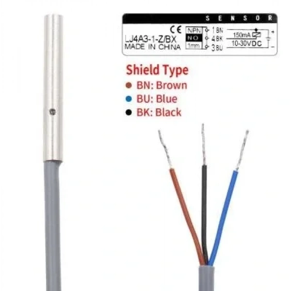 LJ4A3-1-Z/BX 6-36V 1mm NPN NO Endüktif Mesafe Sensörü