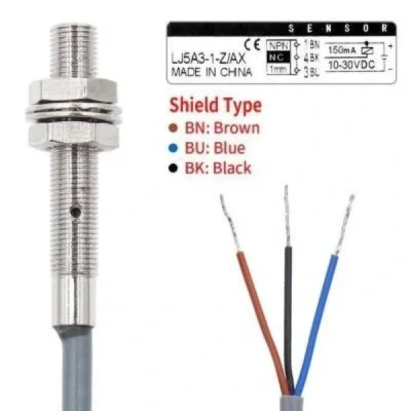 LJ5A3-1-Z/AX 6-36V 1mm NPN NC Endüktif Mesafe Sensörü