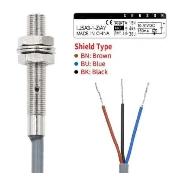 LJ5A3-1-Z/AY 6-36V 1mm PNP NC Endüktif Mesafe Sensörü