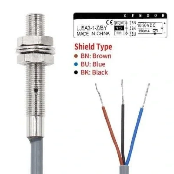 LJ5A3-1-Z/BY 6-36V 1mm PNP NO Endüktif Mesafe Sensörü