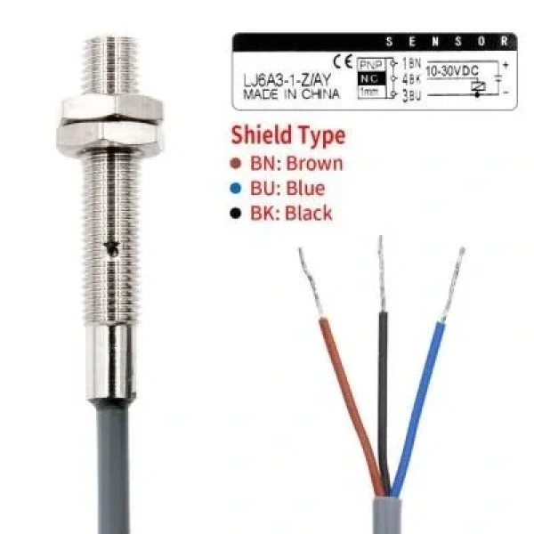 LJ6A3-1-Z/AY 6-36V 1mm PNP NC Endüktif Mesafe Sensörü