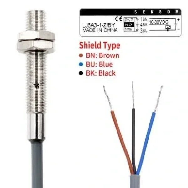 LJ6A3-1-Z/BY 6-36V 1mm PNP NO Endüktif Mesafe Sensörü