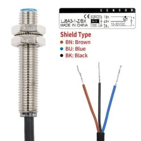 LJ8A3-1-Z/BX 6-36V 1mm NPN NO Endüktif Mesafe Sensörü