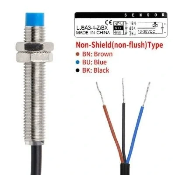 LJ8A3-4-Z/BX 6-36V 4mm NPN NO Endüktif Mesafe Sensörü