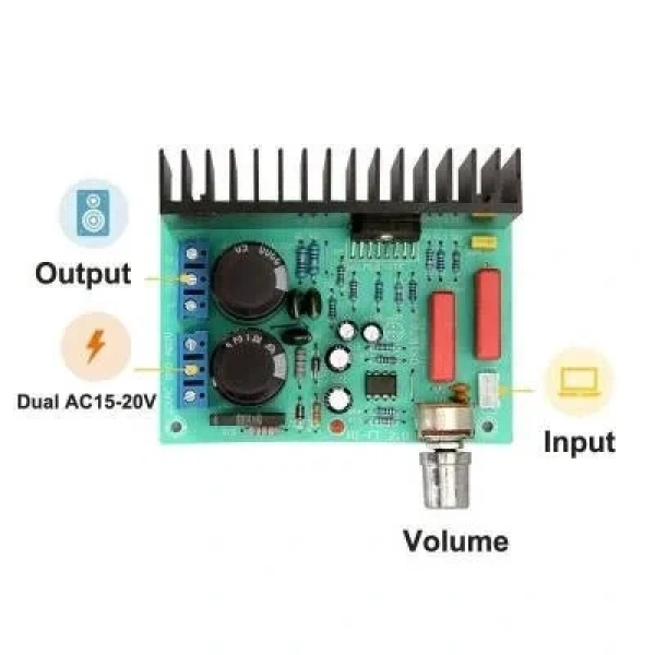 LM1876 AC 15-20V 2x30W Stereo Amfi Modülü