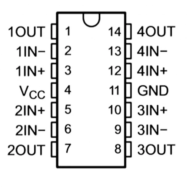 LM224N OpAmp Entegresi Dip-14