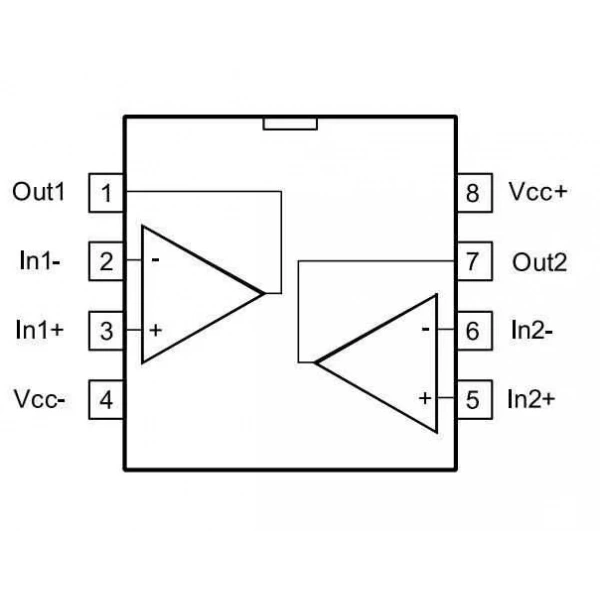 LM358G SOIC-8 SMD OpAmp Entegresi